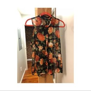 Sleeveless Button Up